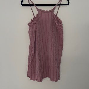 Pink Raw Hem Mini Dress